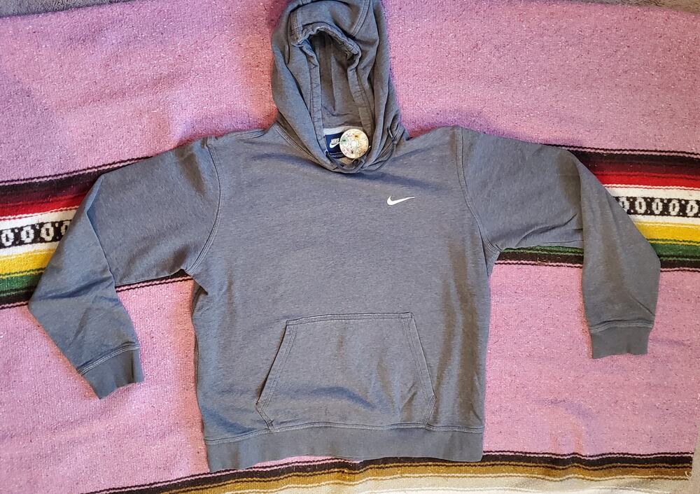 Vintage Nike Hoodie Blue Tag Pullover Gray L Sweatshirt